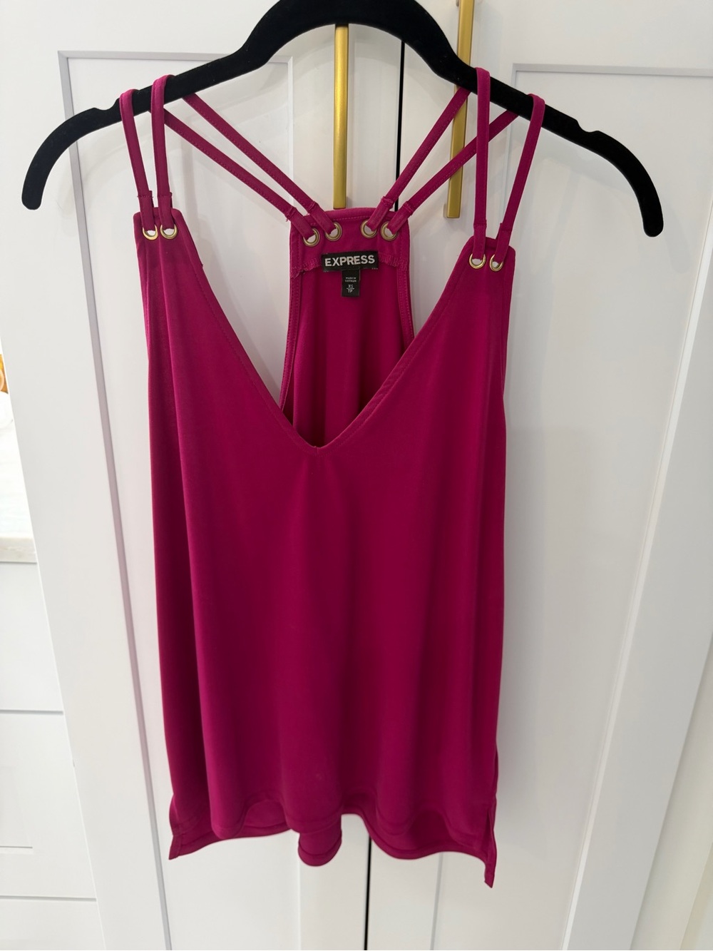 Express Magenta Double-Strap V-Neck Camisole